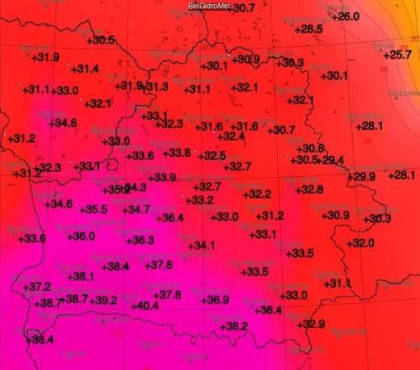 В Белоруссии впервые в истории зафиксировали +40&deg;C