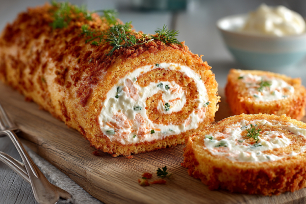 Ни один ролл из лаваша не сравнится с эти рулетом: корж из моркови и сочная начинка с крабовыми палочками