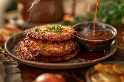 Семейный стол на Прощеное воскресенье: ароматные драники с соусом