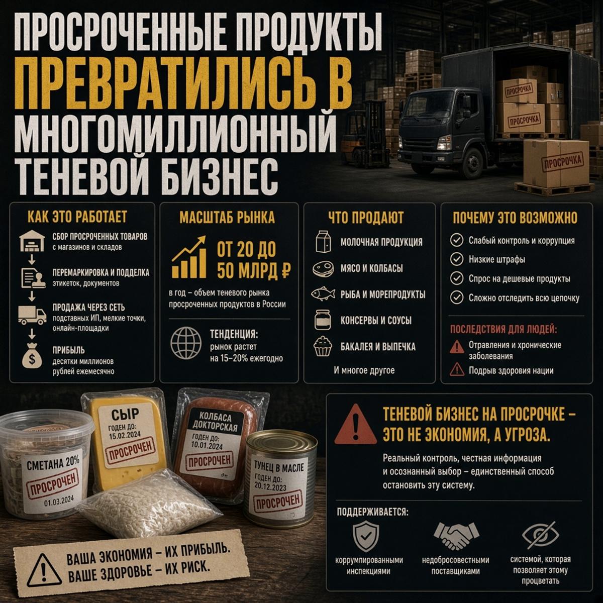 Просроченные продукты превратились в многомиллионный теневой бизнес